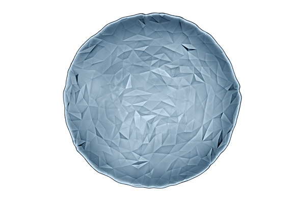 Diamond Assiette verre 33cm - Bleu